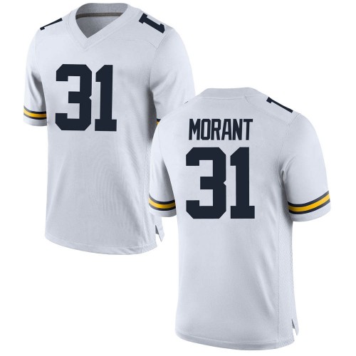 Jordan Morant Michigan Wolverines Men's NCAA #31 White Game Brand Jordan College Stitched Football Jersey XCR0854DX